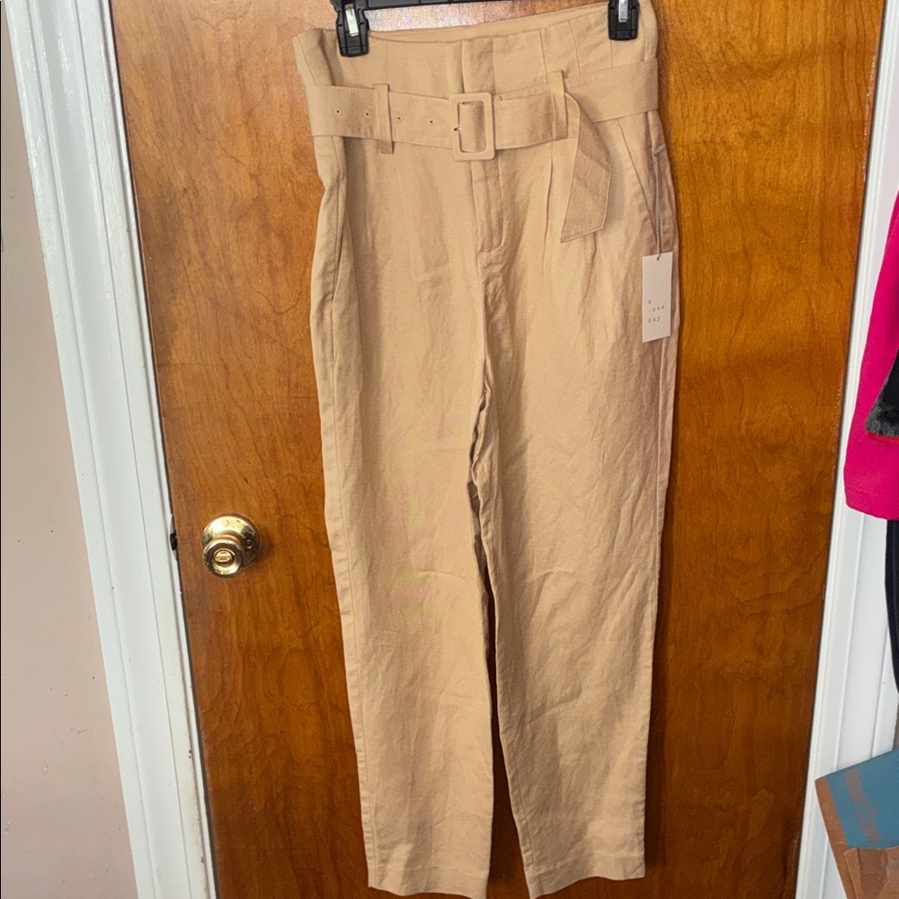 a new day Tan High-Waisted Trousers